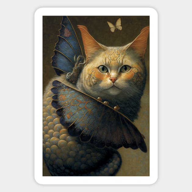 Adorable Cat Dragon with Butterfly Wings Sticker by Darksavage